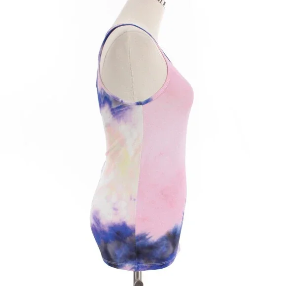 Paco Rabanne NWD Sleeveless Tank Top Size 38 (US 6) in Pink / Blue Tie Dye